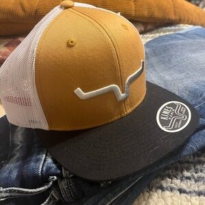 Kimes Ranch Black Brim White Mesh Hat